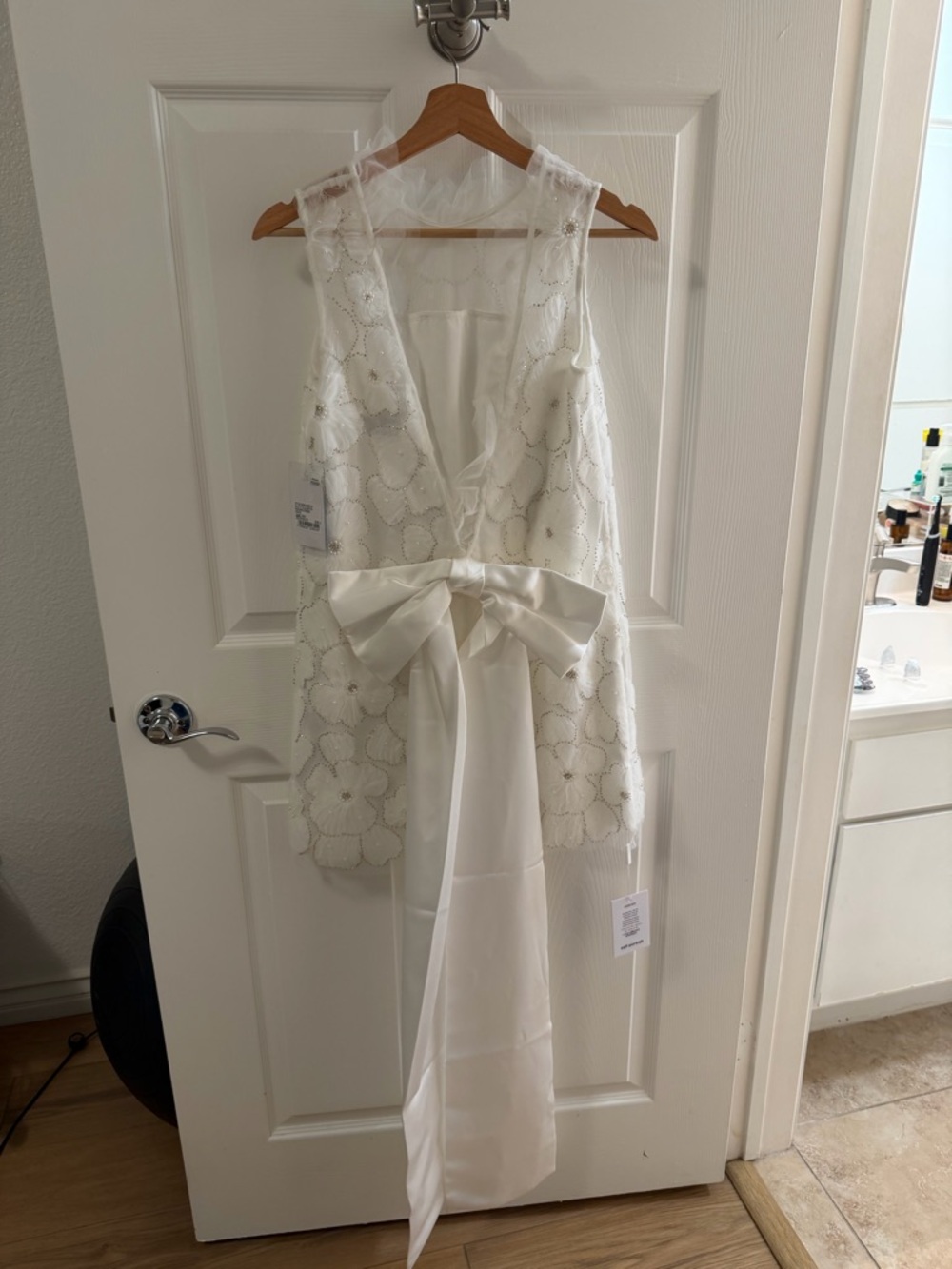 Self-Portrait Tulle Satin Bow Mini Dres - Picture 2 of 5
